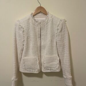 Cinq a Sept Cream Tweed Jacket